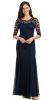Round Neck Chiffon Panel Details Lace Formal Evening Gown  in an alternative image